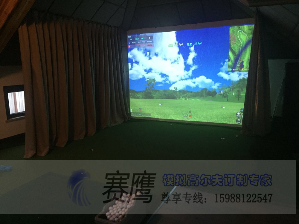 杭州私人別墅高清高爾夫模擬器安裝完成